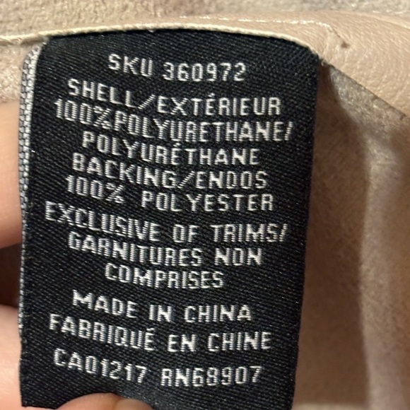 Le Chateau-Beige embroidered vegan leather suede waterfall blazer/jacket - Picture 5 of 6